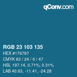 Color code: RGB 23 103 135 | qconv.com