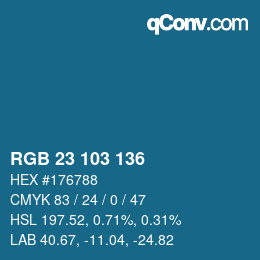 Color code: RGB 23 103 136 | qconv.com