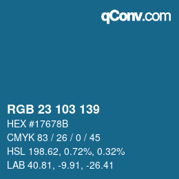 Color code: RGB 23 103 139 | qconv.com