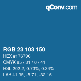 颜色代码: RGB 23 103 150 | qconv.com