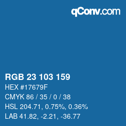 Farbcode: RGB 23 103 159 | qconv.com
