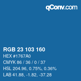Color code: RGB 23 103 160 | qconv.com