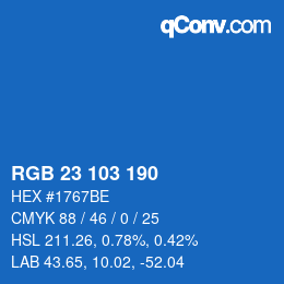 Color code: RGB 23 103 190 | qconv.com