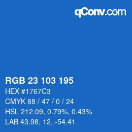 Color code: RGB 23 103 195 | qconv.com