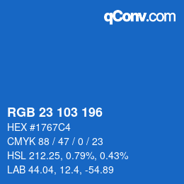 Color code: RGB 23 103 196 | qconv.com