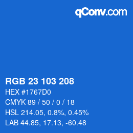 カラーコード: RGB 23 103 208 | qconv.com