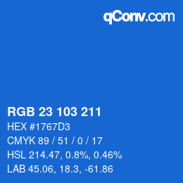 Color code: RGB 23 103 211 | qconv.com