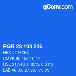カラーコード: RGB 23 103 236 | qconv.com