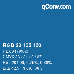 Color code: RGB 23 105 160 | qconv.com