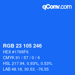 Color code: RGB 23 105 246 | qconv.com