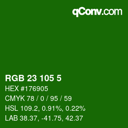 Color code: RGB 23 105 5 | qconv.com