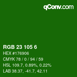 カラーコード: RGB 23 105 6 | qconv.com