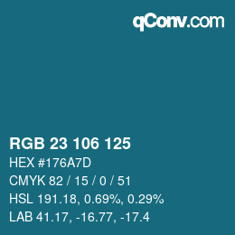 Código de color: RGB 23 106 125 | qconv.com