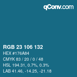 Color code: RGB 23 106 132 | qconv.com