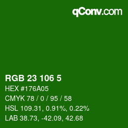 Color code: RGB 23 106 5 | qconv.com