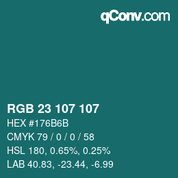 Farbcode: RGB 23 107 107 | qconv.com