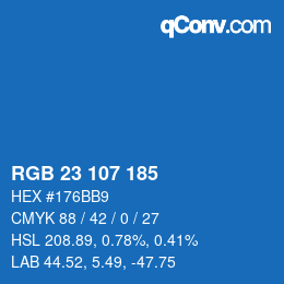 Color code: RGB 23 107 185 | qconv.com