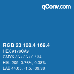 カラーコード: RGB 23 108.4 169.4 | qconv.com