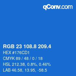 カラーコード: RGB 23 108.8 209.4 | qconv.com