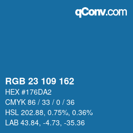Color code: RGB 23 109 162 | qconv.com