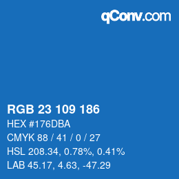 Color code: RGB 23 109 186 | qconv.com