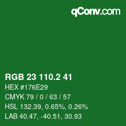 カラーコード: RGB 23 110.2 41 | qconv.com