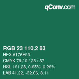 カラーコード: RGB 23 110.2 83 | qconv.com