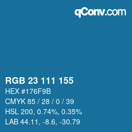 Color code: RGB 23 111 155 | qconv.com