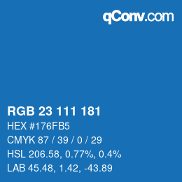 颜色代码: RGB 23 111 181 | qconv.com