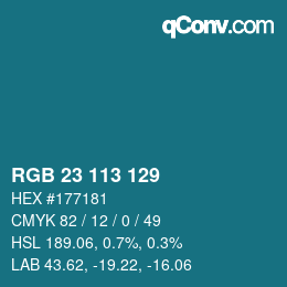 Color code: RGB 23 113 129 | qconv.com