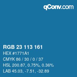 Color code: RGB 23 113 161 | qconv.com