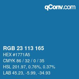 Color code: RGB 23 113 165 | qconv.com