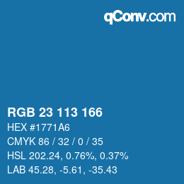 Color code: RGB 23 113 166 | qconv.com