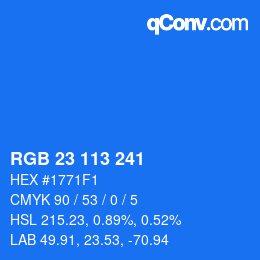 Color code: RGB 23 113 241 | qconv.com