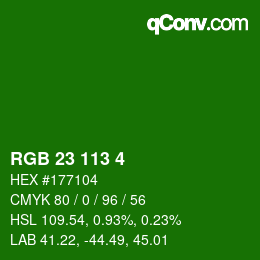 Color code: RGB 23 113 4 | qconv.com