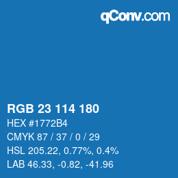 カラーコード: RGB 23 114 180 | qconv.com