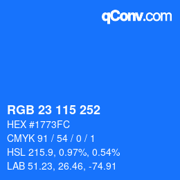 Code couleur: RGB 23 115 252 | qconv.com
