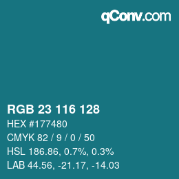 Color code: RGB 23 116 128 | qconv.com