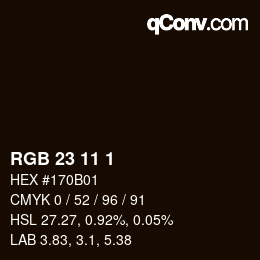Farbcode: RGB 23 11 1 | qconv.com