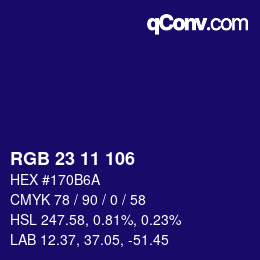 Color code: RGB 23 11 106 | qconv.com