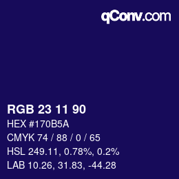 カラーコード: RGB 23 11 90 | qconv.com