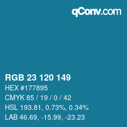 Color code: RGB 23 120 149 | qconv.com