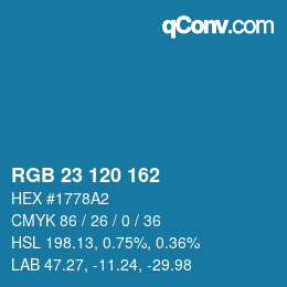 Color code: RGB 23 120 162 | qconv.com
