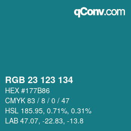 Color code: RGB 23 123 134 | qconv.com