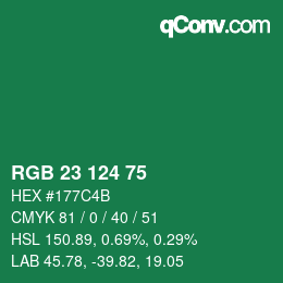 Farbcode: RGB 23 124 75 | qconv.com