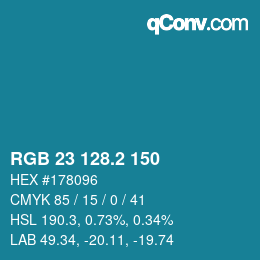 カラーコード: RGB 23 128.2 150 | qconv.com