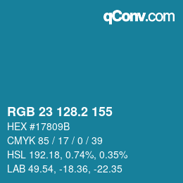 カラーコード: RGB 23 128.2 155 | qconv.com
