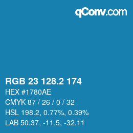 カラーコード: RGB 23 128.2 174 | qconv.com