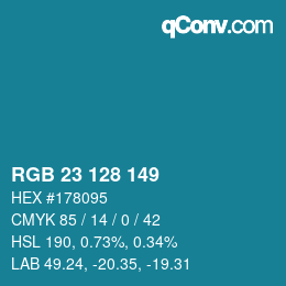 Color code: RGB 23 128 149 | qconv.com