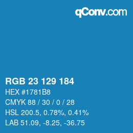 Color code: RGB 23 129 184 | qconv.com